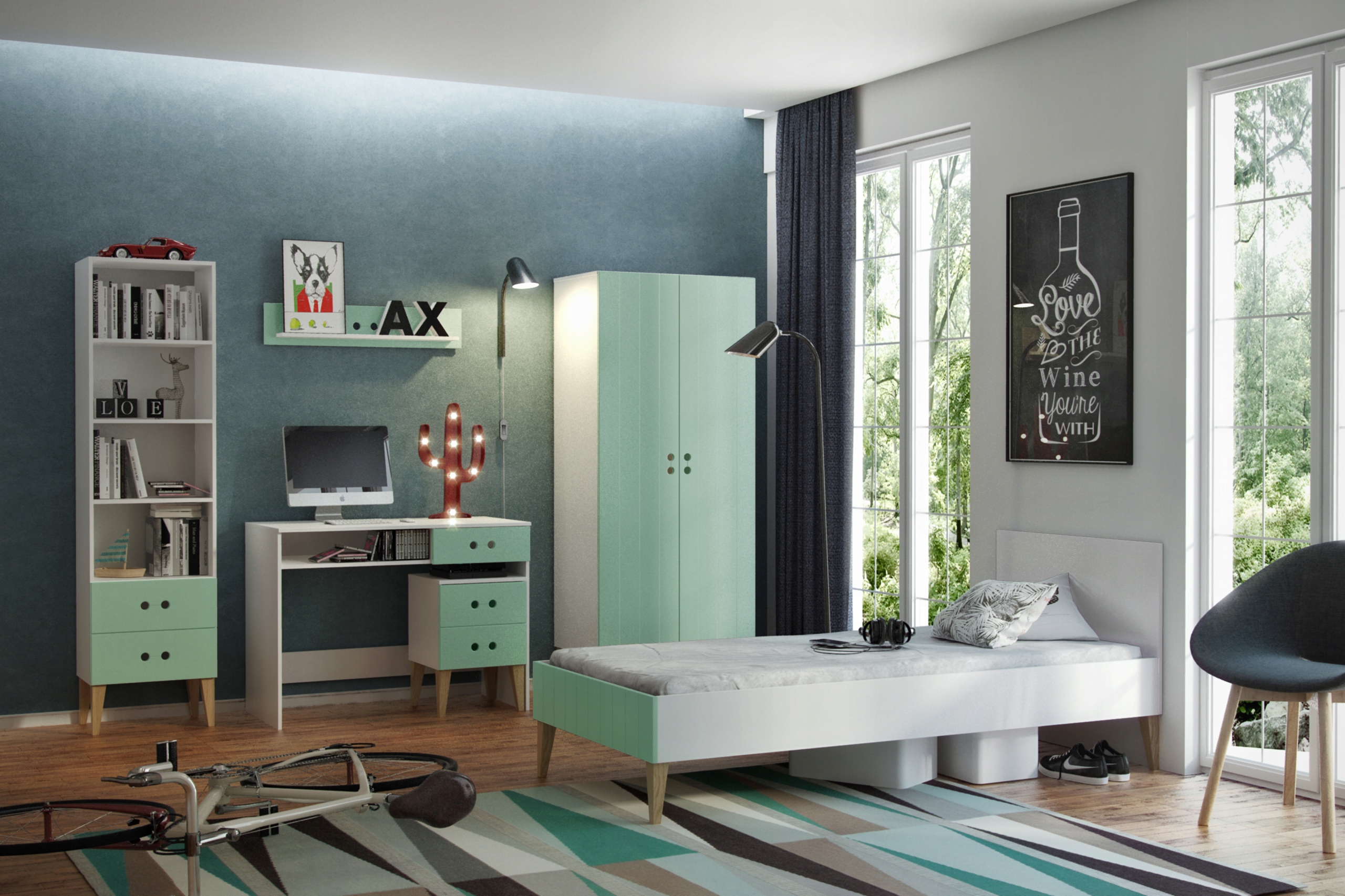 STOLIK NOCNY MIĘTOWY CUBE Kod producenta CU-10