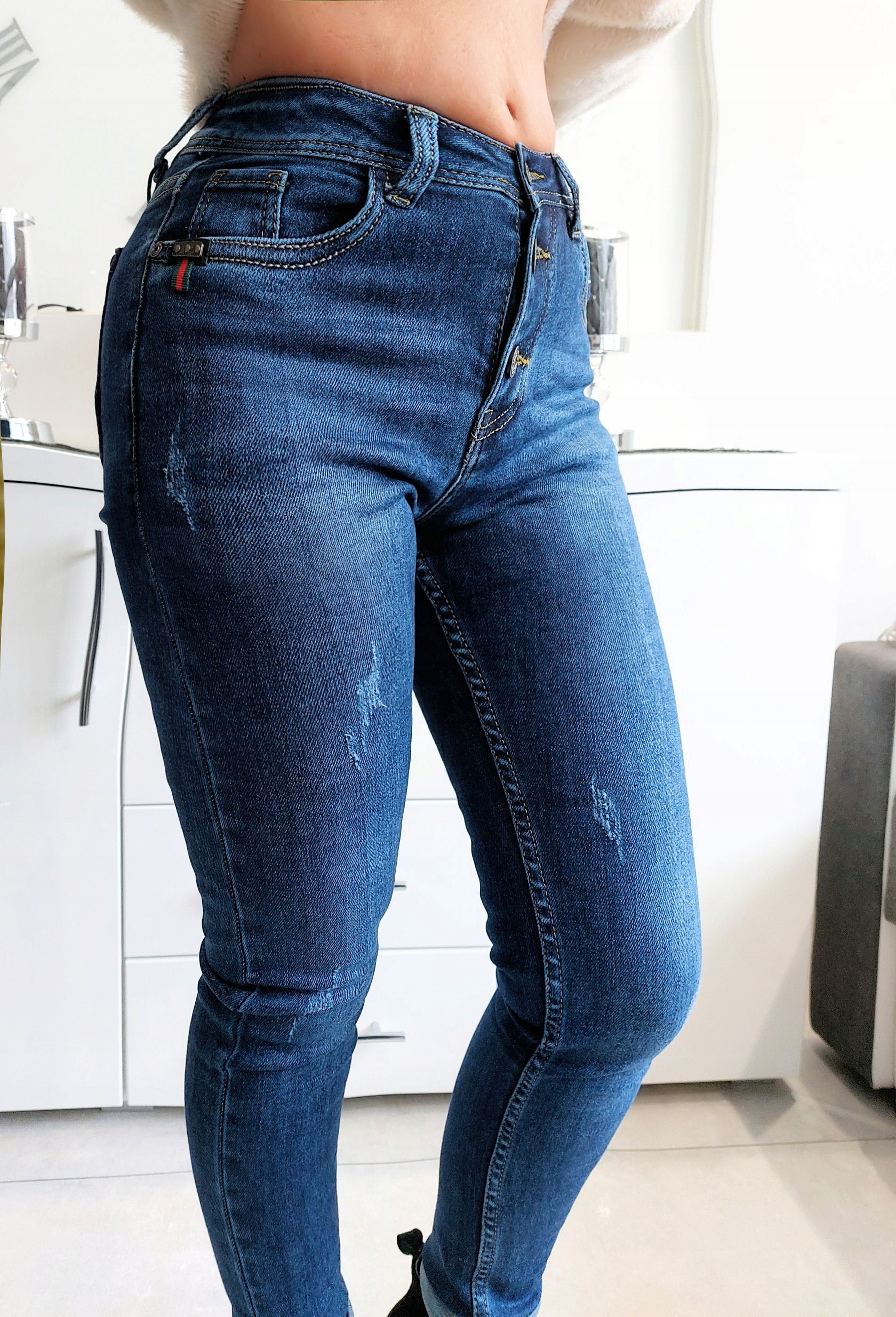 Spodnie Modelujące Jeans Klasyczny Rurki Kolekcja całoroczna