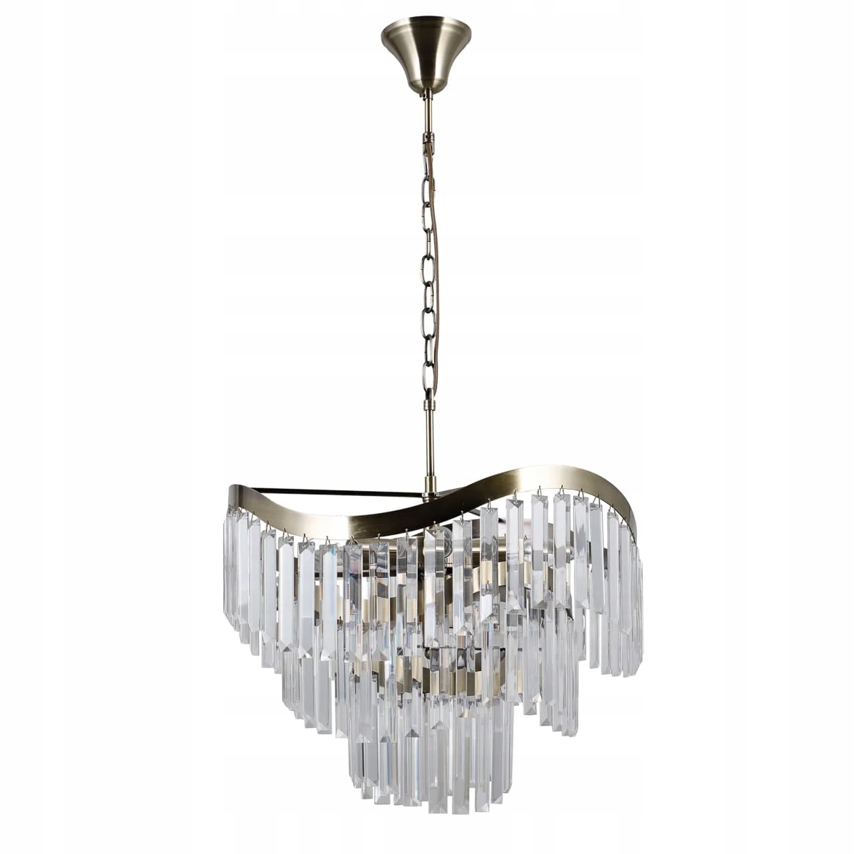 Závesná lampa Italux Sabriga s kryštálikmi, hnedá