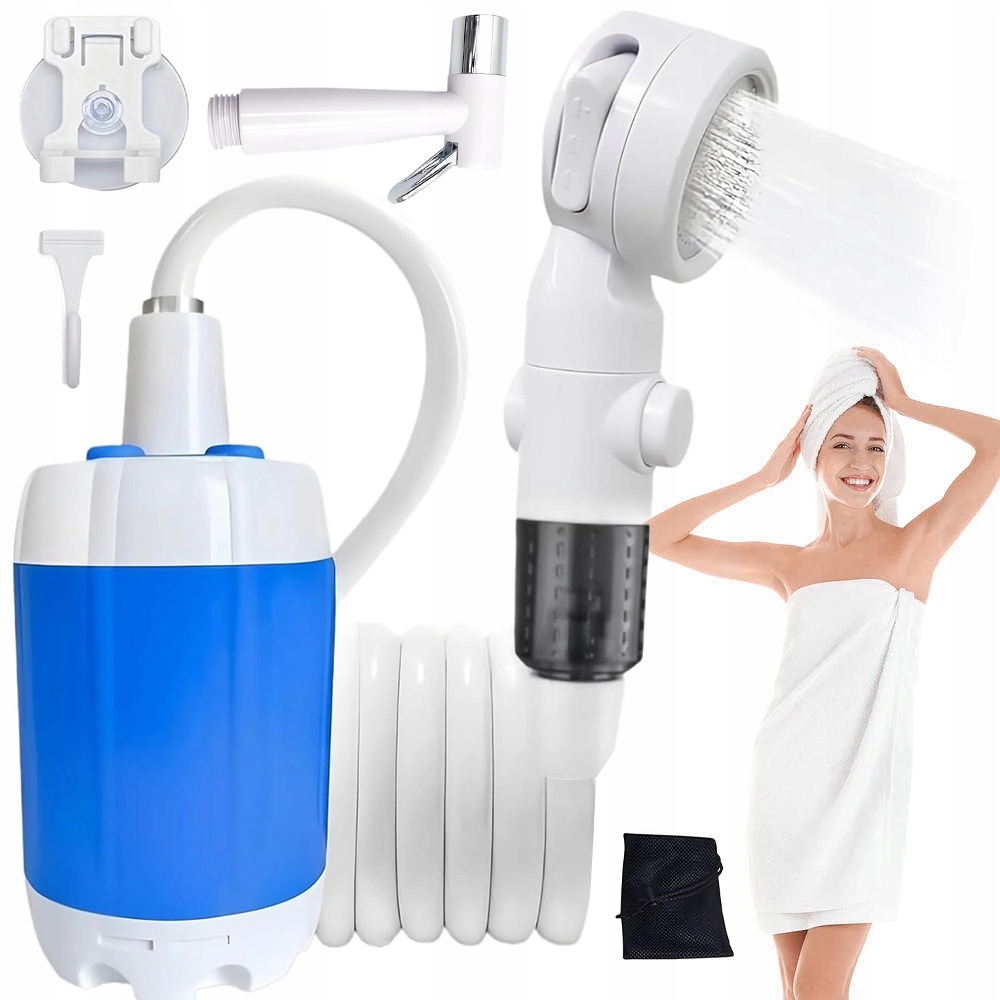 Prysznic Turystyczny Z Akumulatorem 70MIN Pracy Usb Wodoodporny Kempingowy