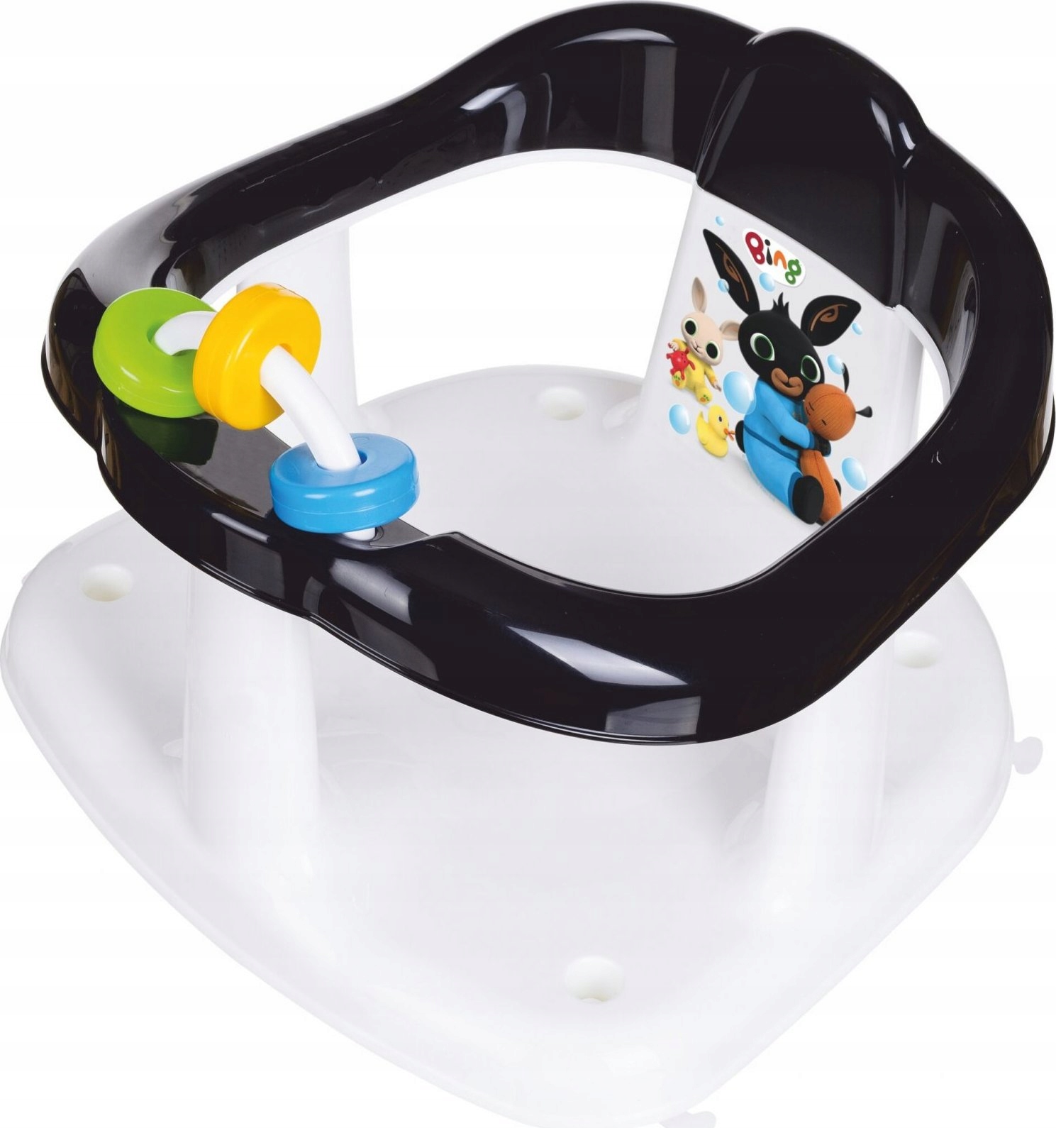 MALTEX M.BABY KRZESEŁKO DO KĄPIELI BIAŁO/CZARNE Z ZABAWKĄ BING