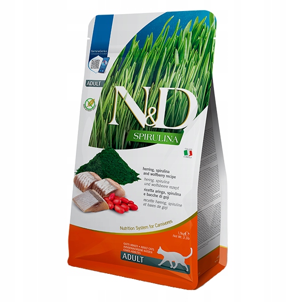 Levně Farmina N&d Spirulina Cat Herring 1,5 kg Suché Krmivo pro dospělé kočky