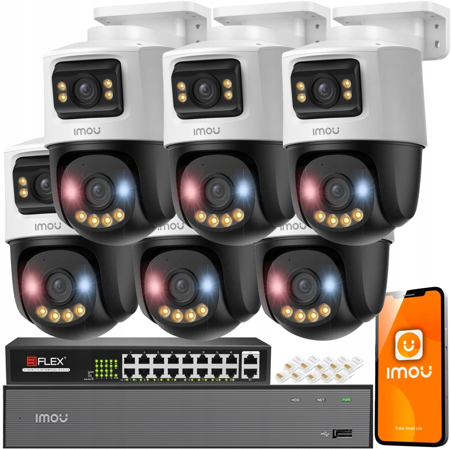 Sada monitorovacích kamer 6Mpx (3MP 3MP) 6x IPC-PS70FP-6M0 Imou Audio Led