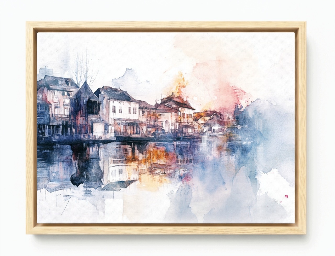 Obraz Rám Americký Box Minimalismus Pohled Město Městečko Řeka 100x75