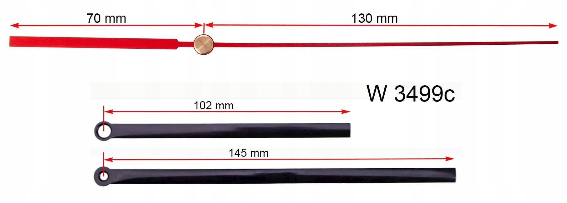 

Długie Wskazówki 14,5cm Do Zegara W3499 Sekundnik