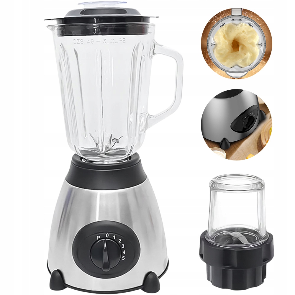 Stolní Mixér 1,5 L, Mixér 850 W Na Smoothie, Ledové Koktejly, Výkonný, 2V1