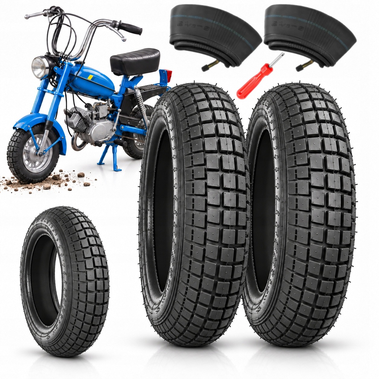 2x Opona Dętka 2.50-9 9x2,50 Motorynka Romet Pony Dezamet Stella Delux