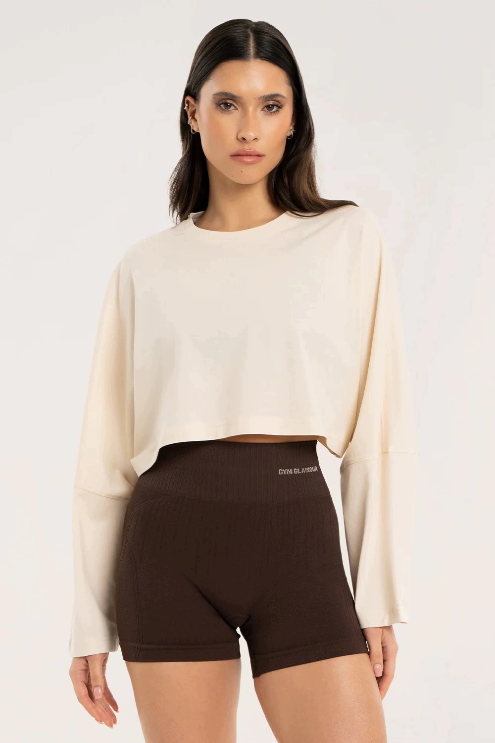 Gym Glamour Longsleeve crop cream vel. Xxs/xs