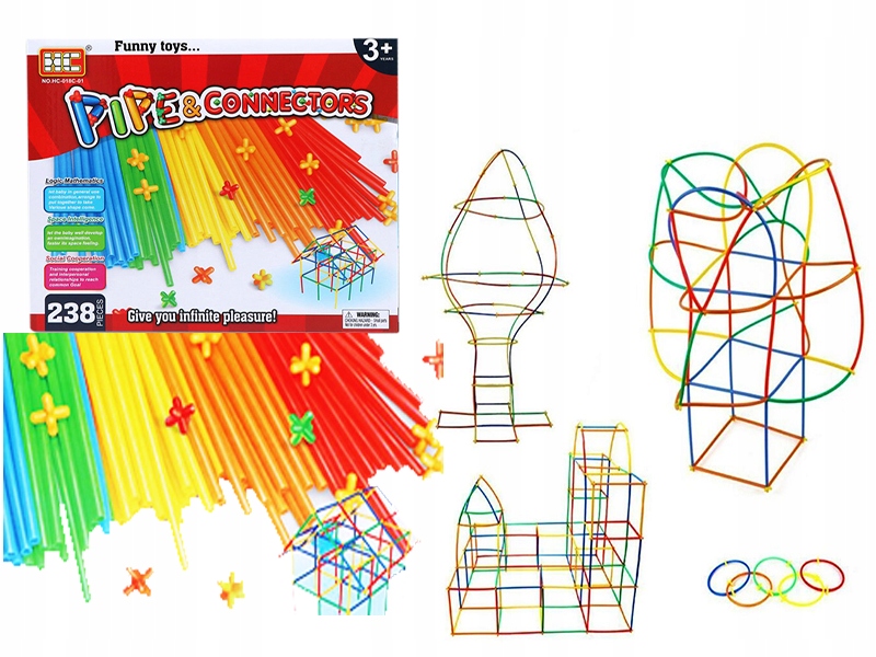 CONSTRUCTION BLOCKS STRAWS STICKS SET 238 EL