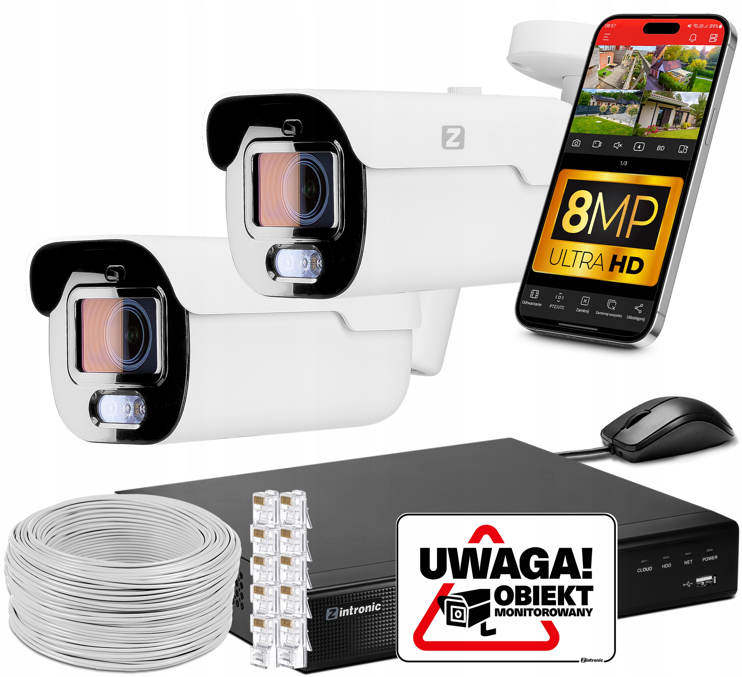 Sada pro Monitorování 2 Ip kamer Poe 8MPx Dual Light Ai motor-zoom Bez Disku