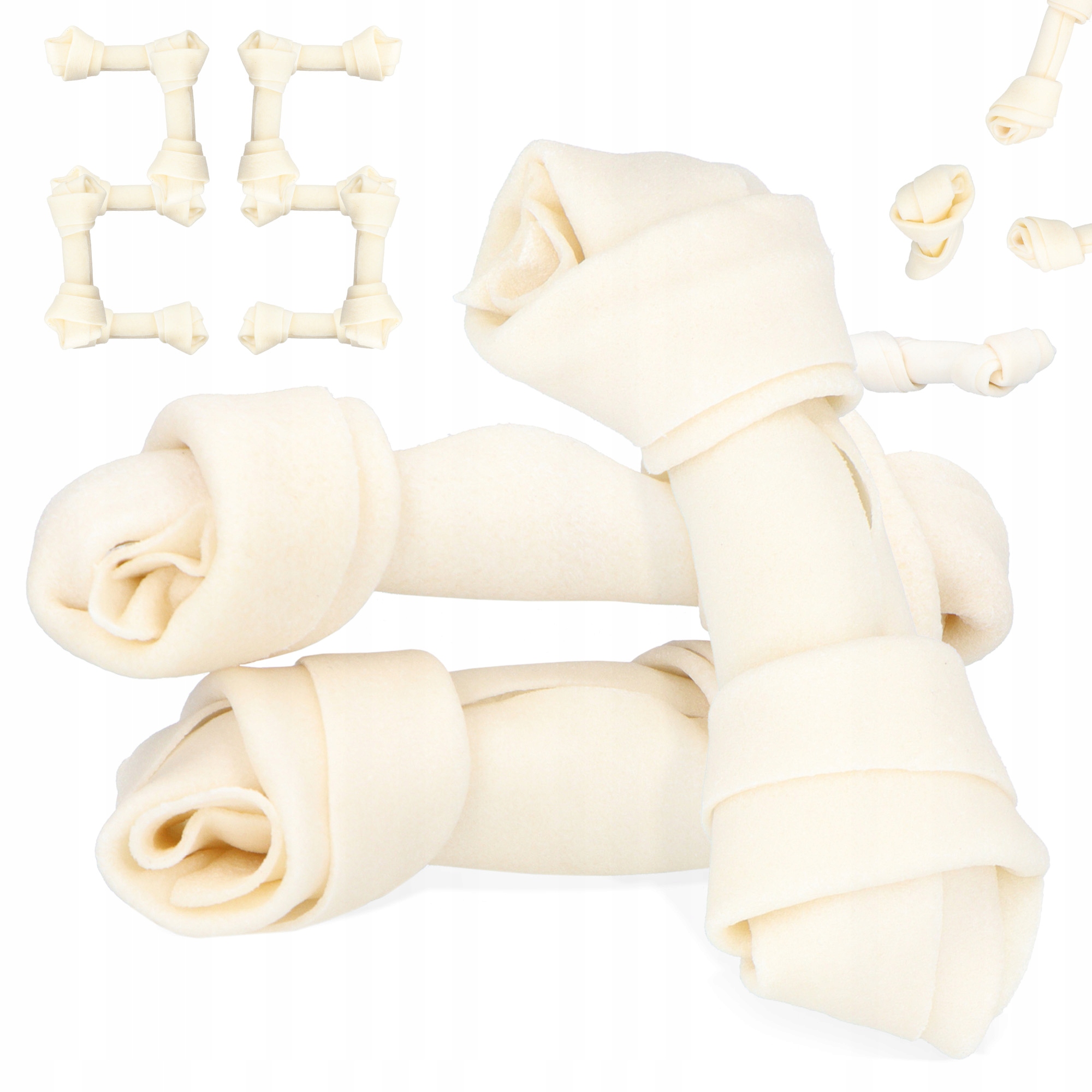 Levně 25x Kost Psa Přírodní Vázaná 12 cm Kousátka Pochoutky Žvýkací Pochoutky V Xq-p