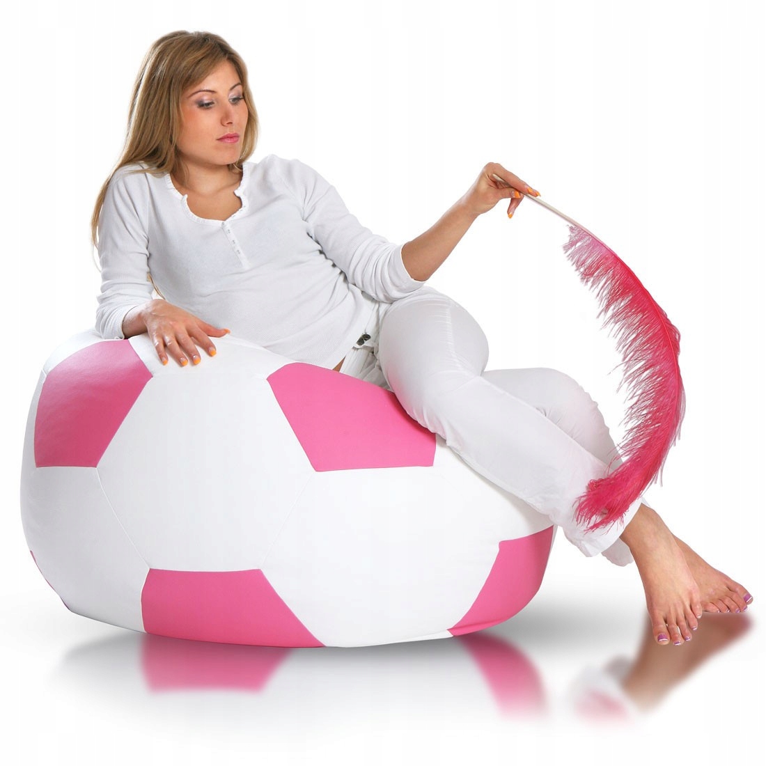 Pufa Piłka Nożna M Ekoskóra Dolaro E5 różowy Marka inna