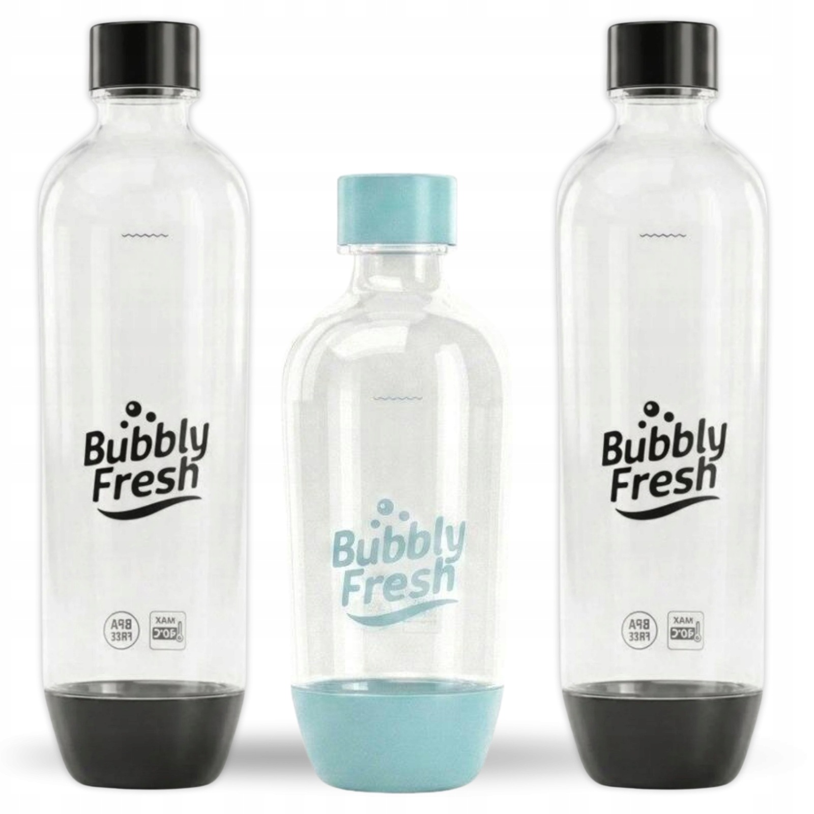 3 láhve BubblyFresh na vodu do saturátoru SodaStream 2x 1 l 0.5 l