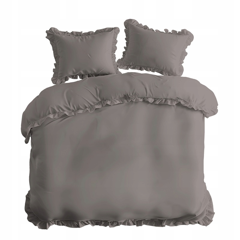 Povlečení s volánkem boho 200x220, teple šedé