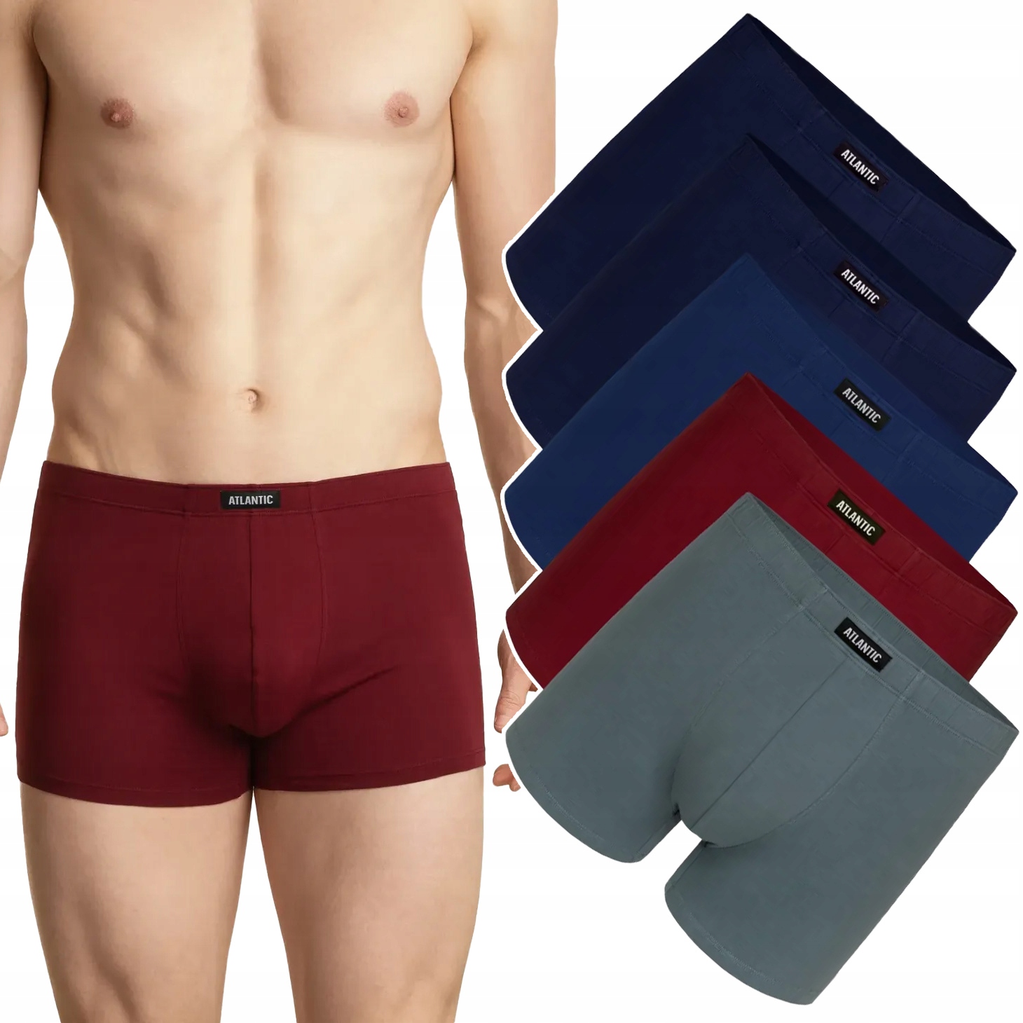 Pánské přiléhavé boxerky Atlantic 5SMH-002 Sada 5-PAK XXL