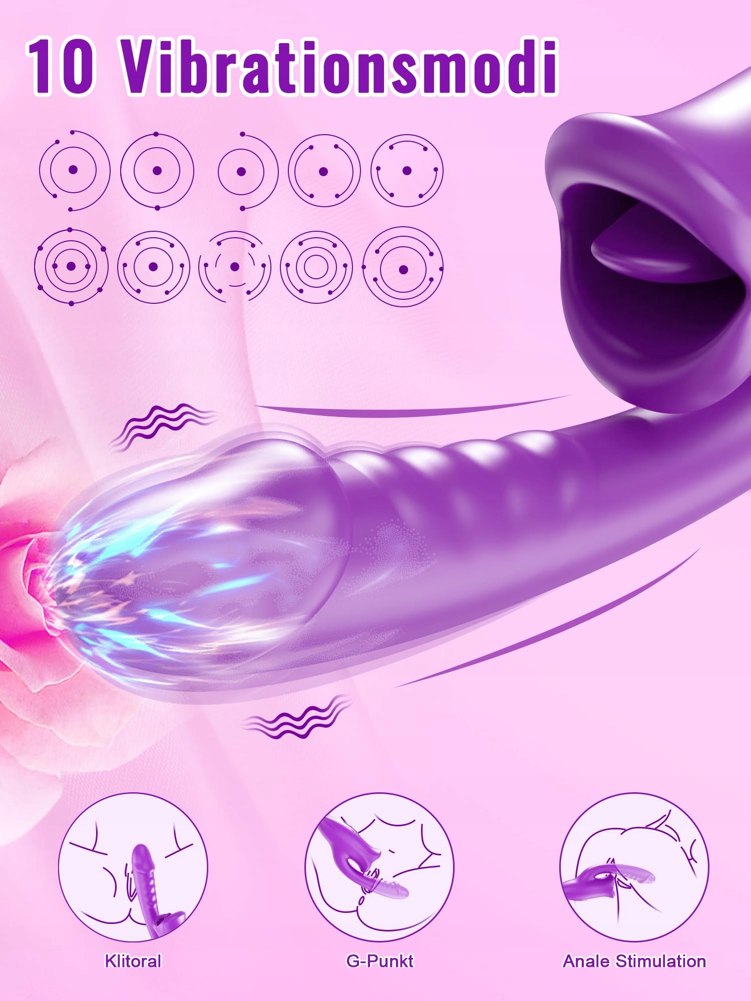 ZUNGEN Realistyczny Dildo Wibrator G Punkt Klitoris Stymulator Dla Kobiet — miniatura 4
