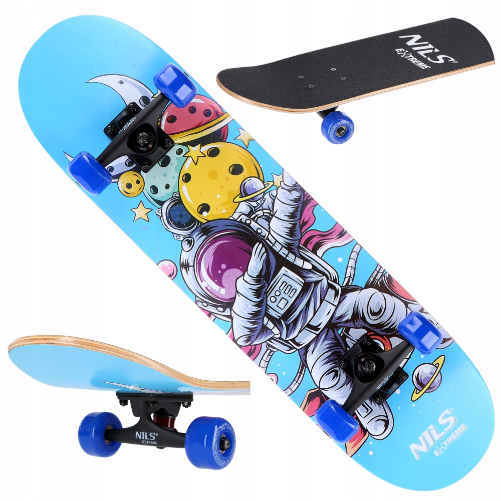 Deskorolka Klasyczna Drewniana Deska Dla Dzieci Kauczukowe Kółka ABEC-7