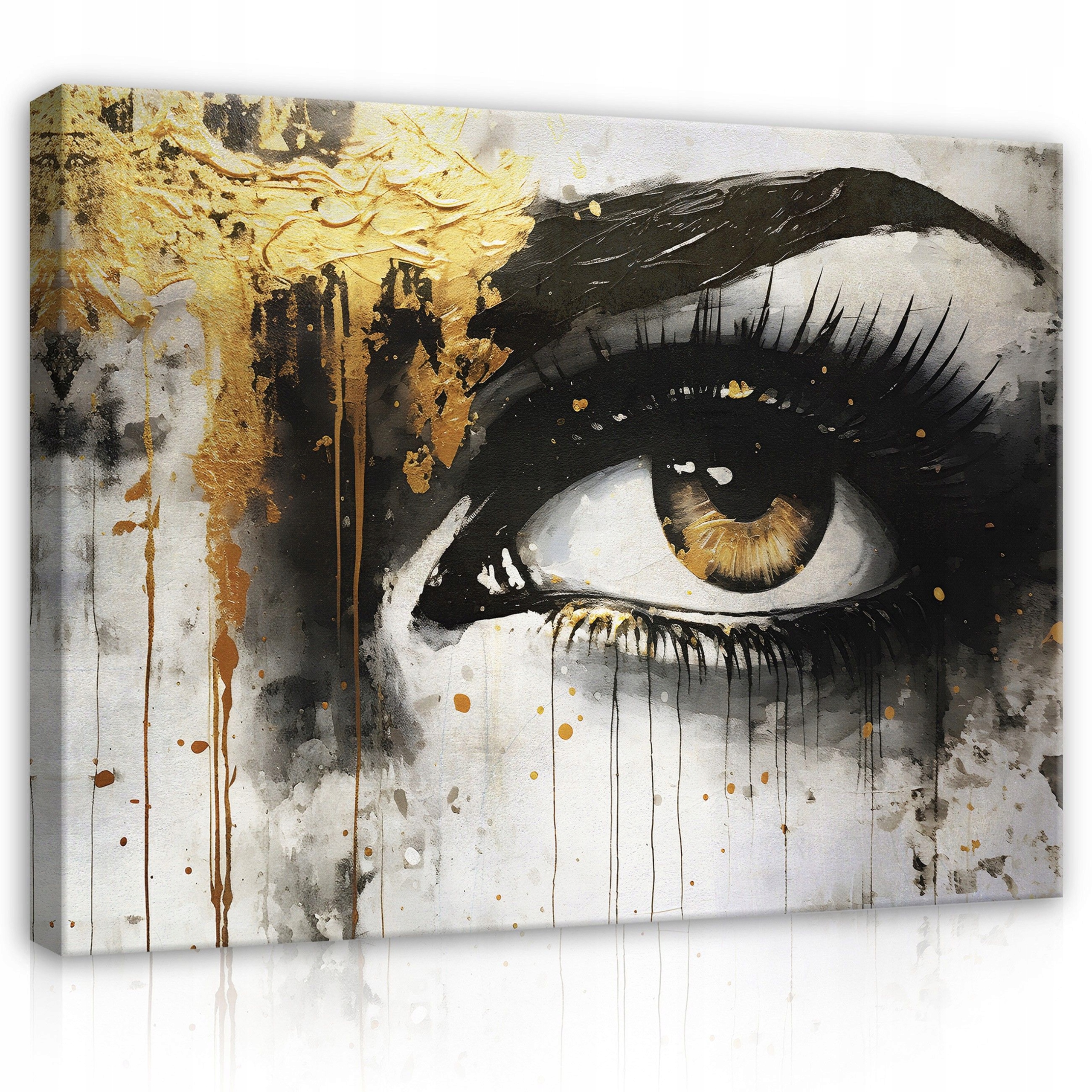 Obraz 100x75 Oko pohled duše zlato slzy emoce drama abstrakce