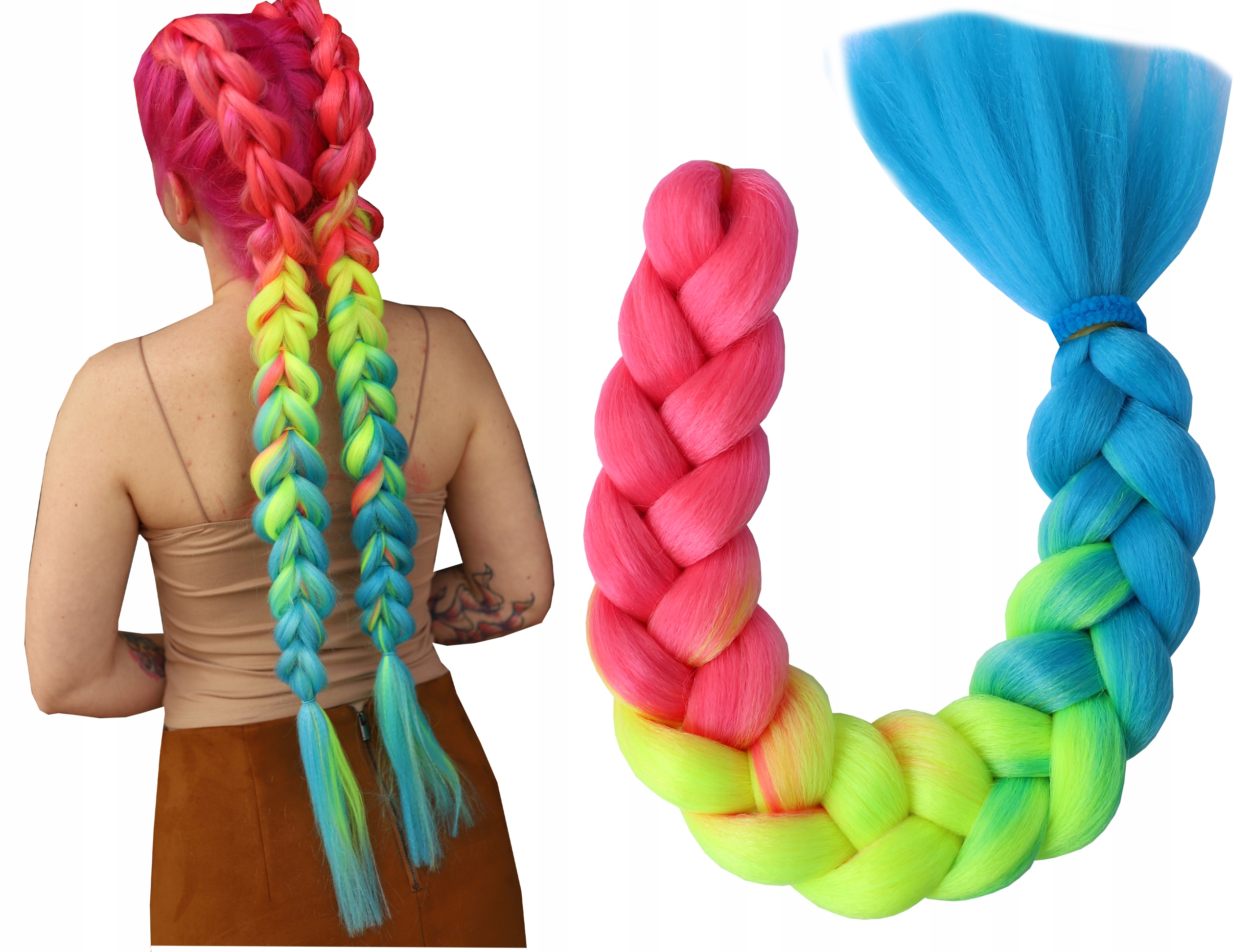 

Włosy syntetyczne warkoczyki Kolorowe Ombre 017