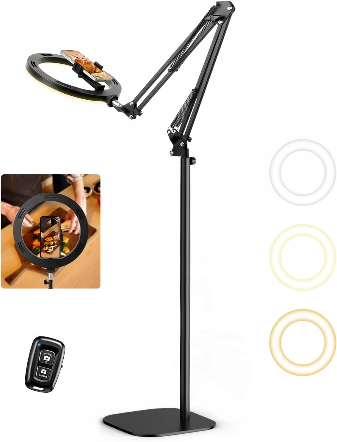 Svítilna Kruhová Fotografické Osvětlení Evershop Stolní Stativ 3V1
