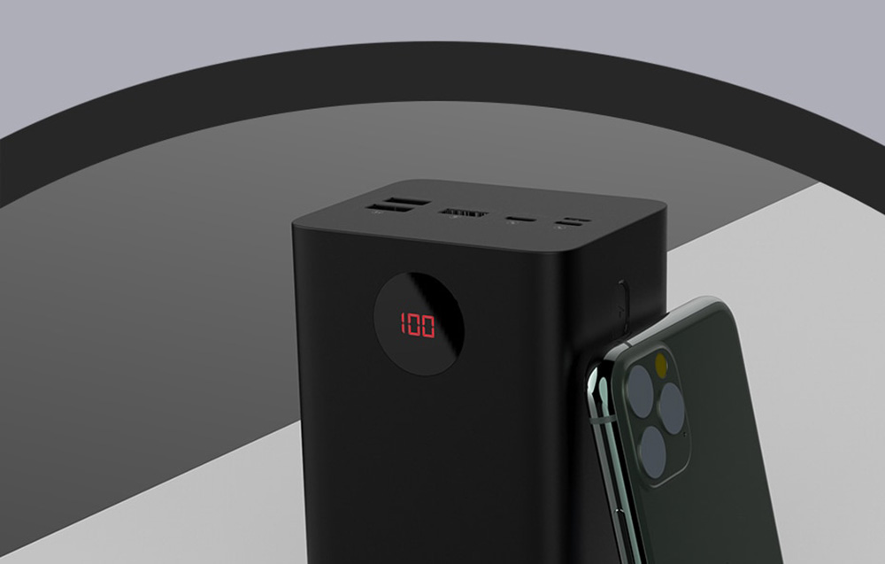 ROMOSS MOCNY DUŻY POWERBANK 60000MAH 3X USB-A USB-C QC PD 22.5W Z KABLEM Kolor czarny