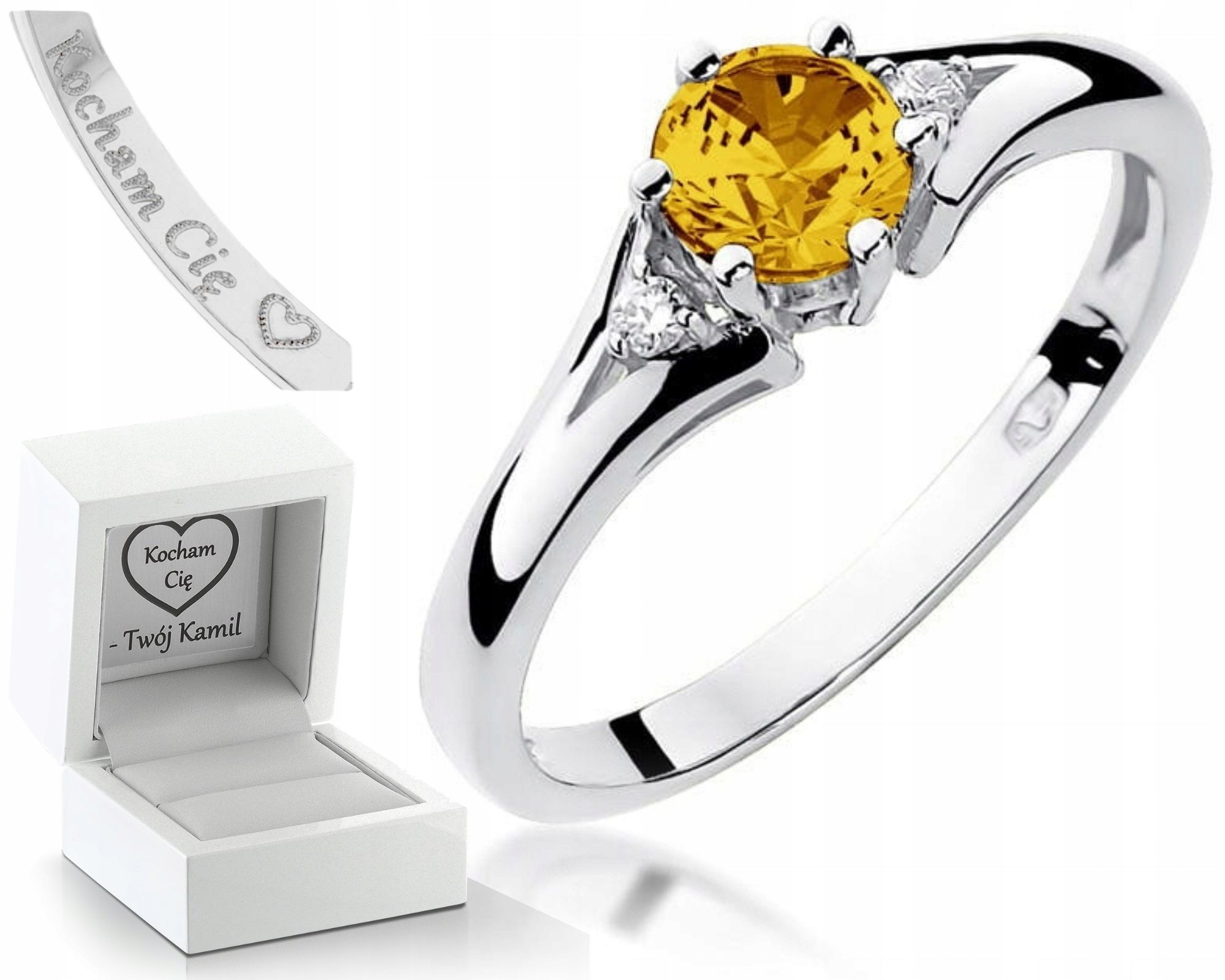 Prstýnek Citron A Brilianty 585 Gravírování Bonus