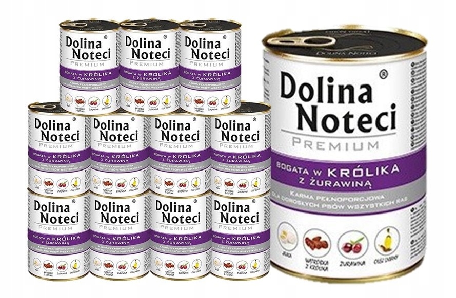 Levně Vlhké krmivo pro psy Dolina Noteci Premium králík s brusinkami 12x400 g