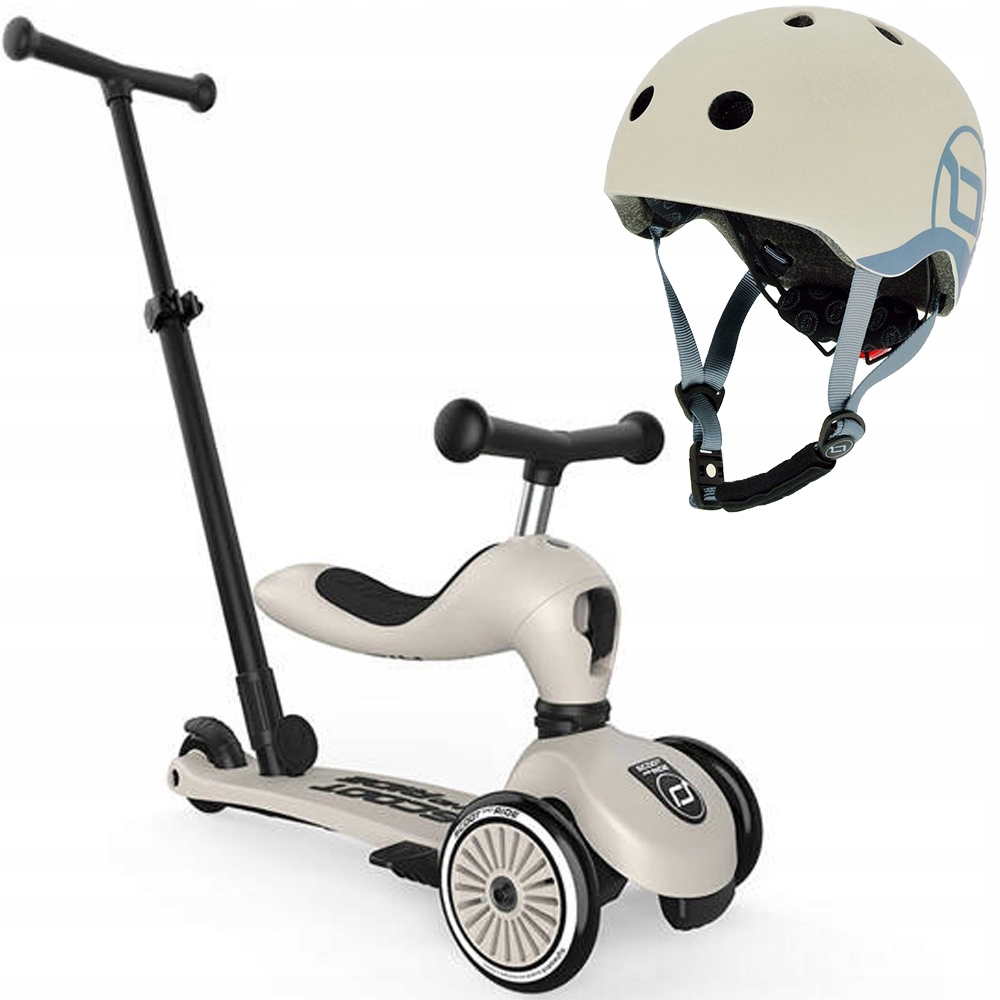 Scoot and Ride Highwaykick 1 Push and Go 2w1 Hulajnoga Ash z kaskiem xxs/s