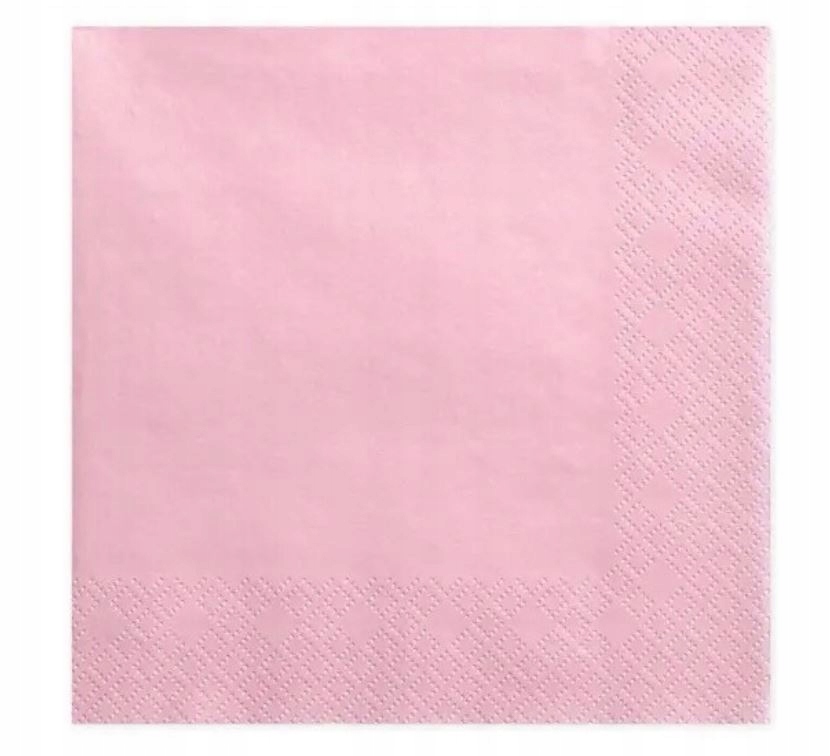 SERWETKI PAPIEROWE RÓŻOWE GŁADKIE róż 20szt