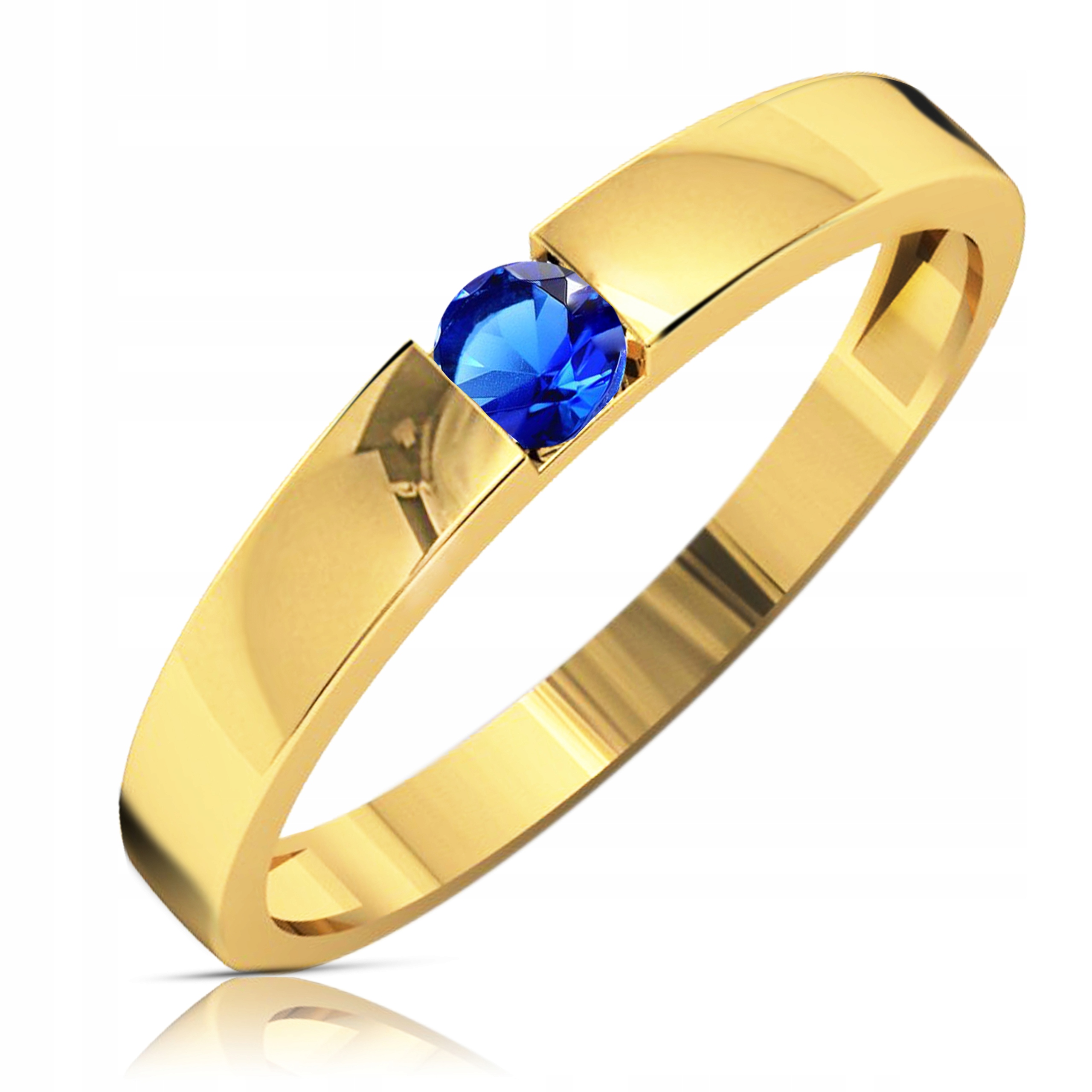 

Złoty Pierścionek Zaręczynowy 333 8K Szafir r16