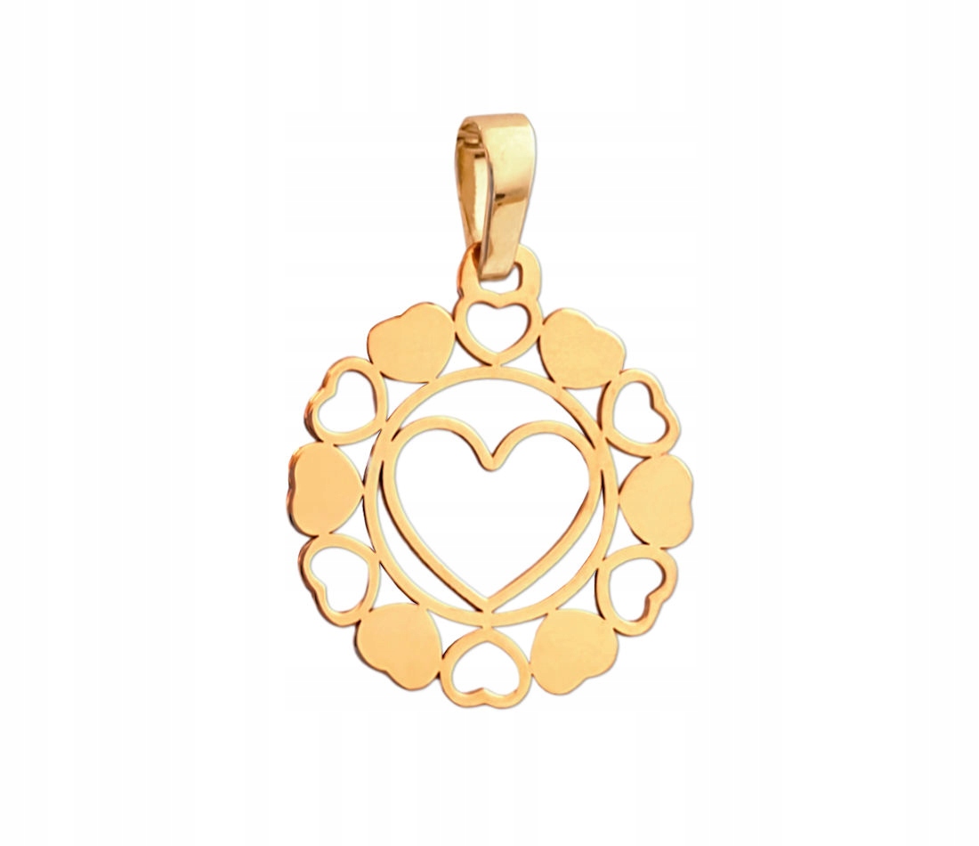 

Złoty wisiorek ażurowe kółeczko z Serduszek pr.585