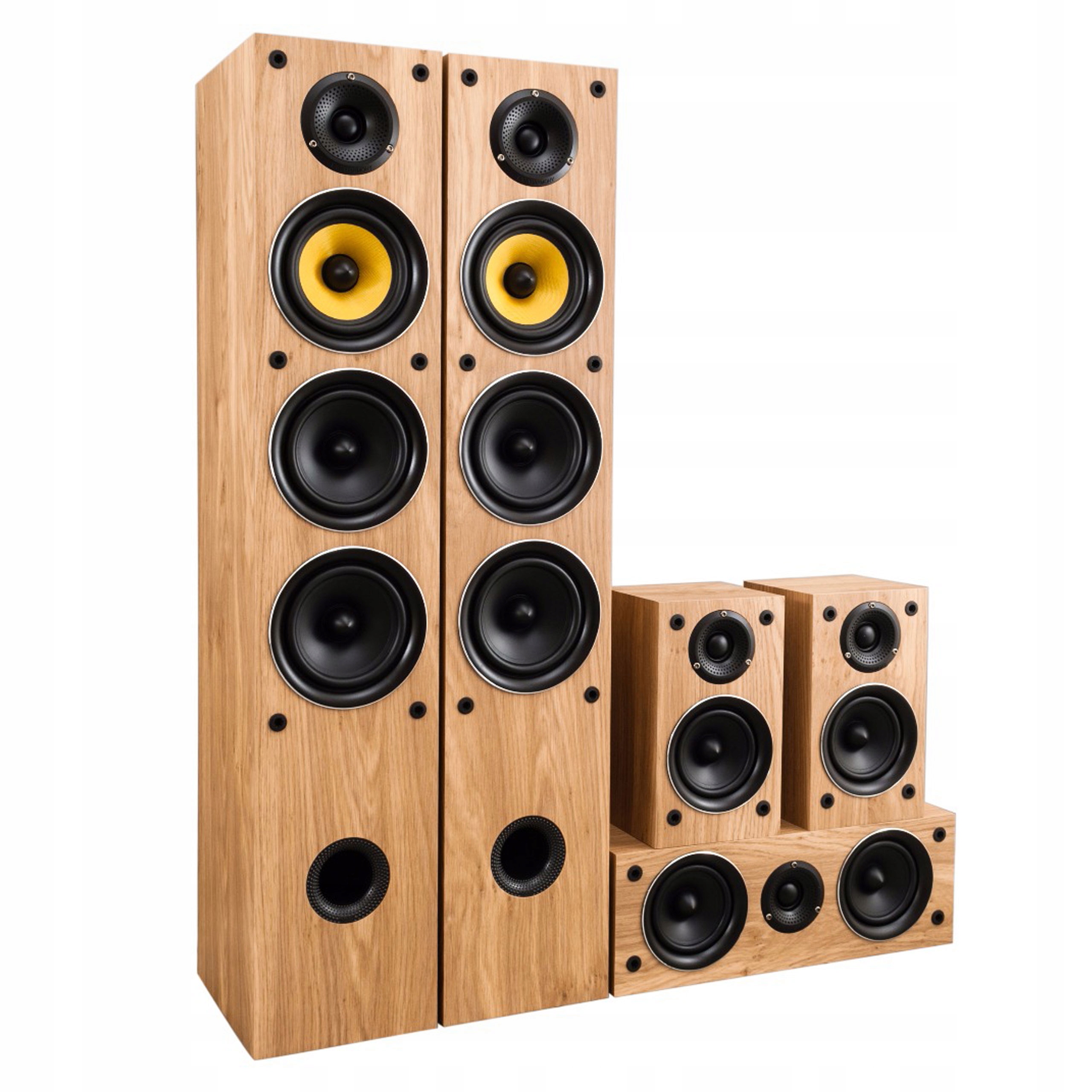 ZESTAW GŁOŚNIKÓW KINA DOMOWEGO 5.0 TAGA HARMONY TAV-506 v2 DĄB
