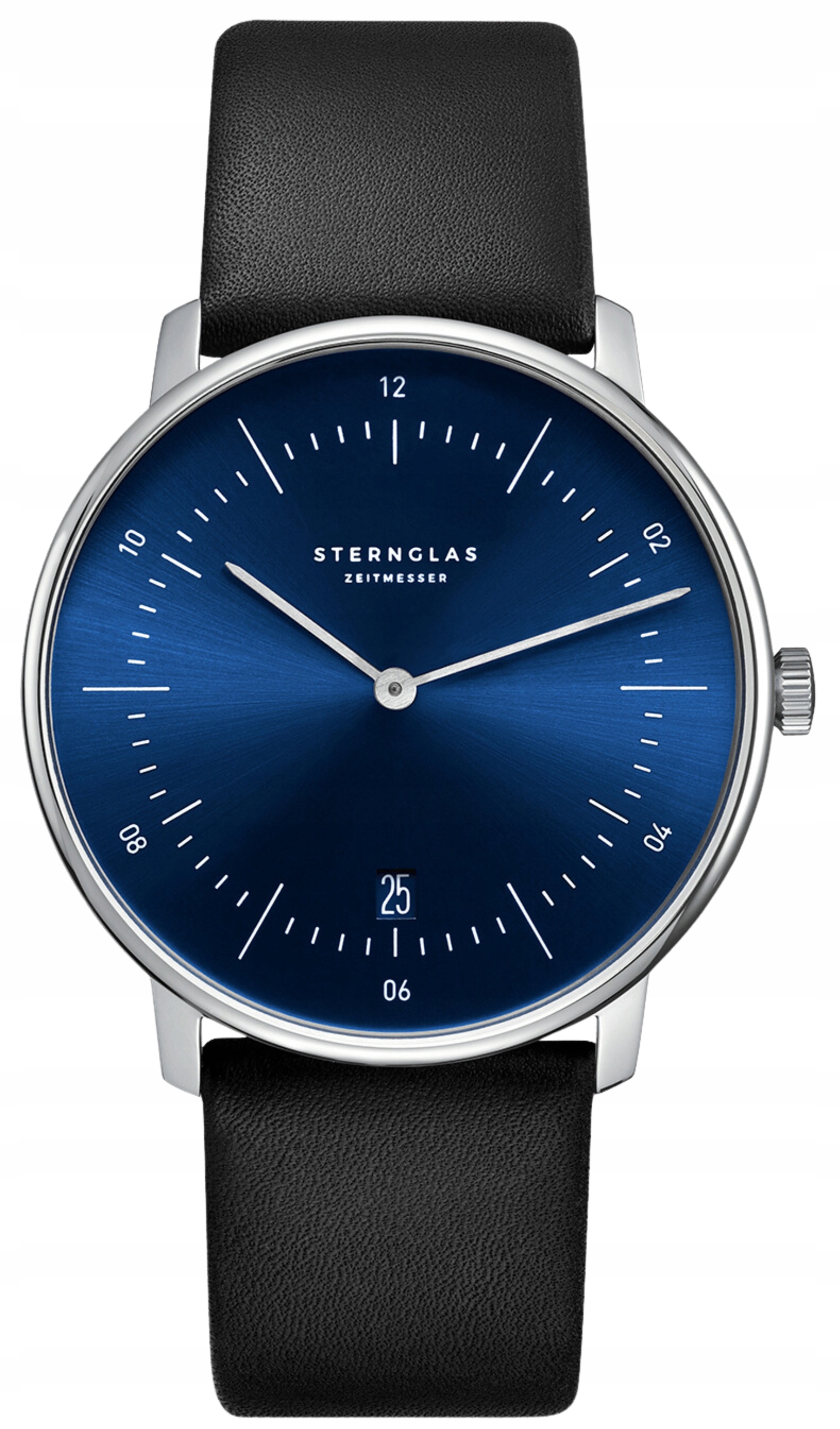 Nové originální Pánské hodinky Sternglas S01-NA06-PR07 Naos s modrým gravírování