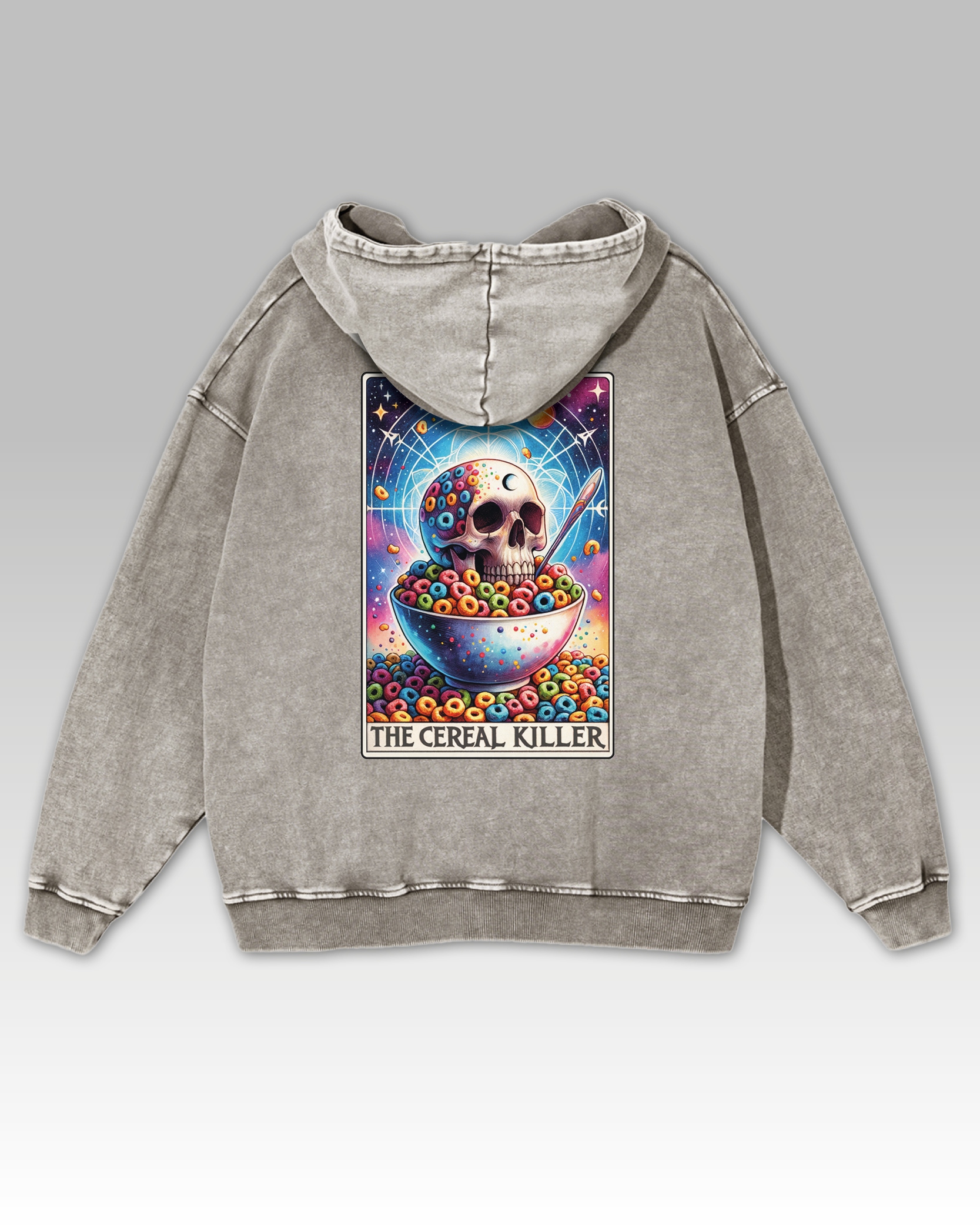 Mikina s motivem surrealismu s Mikina The Cereal Killer Lebka šedá, velikost M