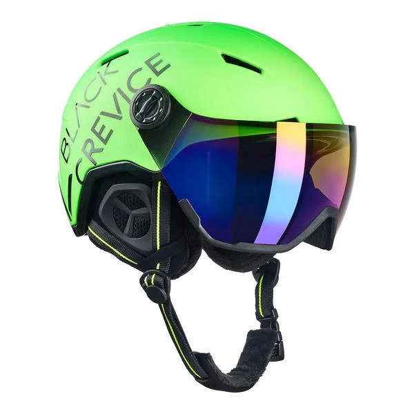 Lyžařská přilba Black Crevice Vail With Visor Neon Green L 58-61 cm