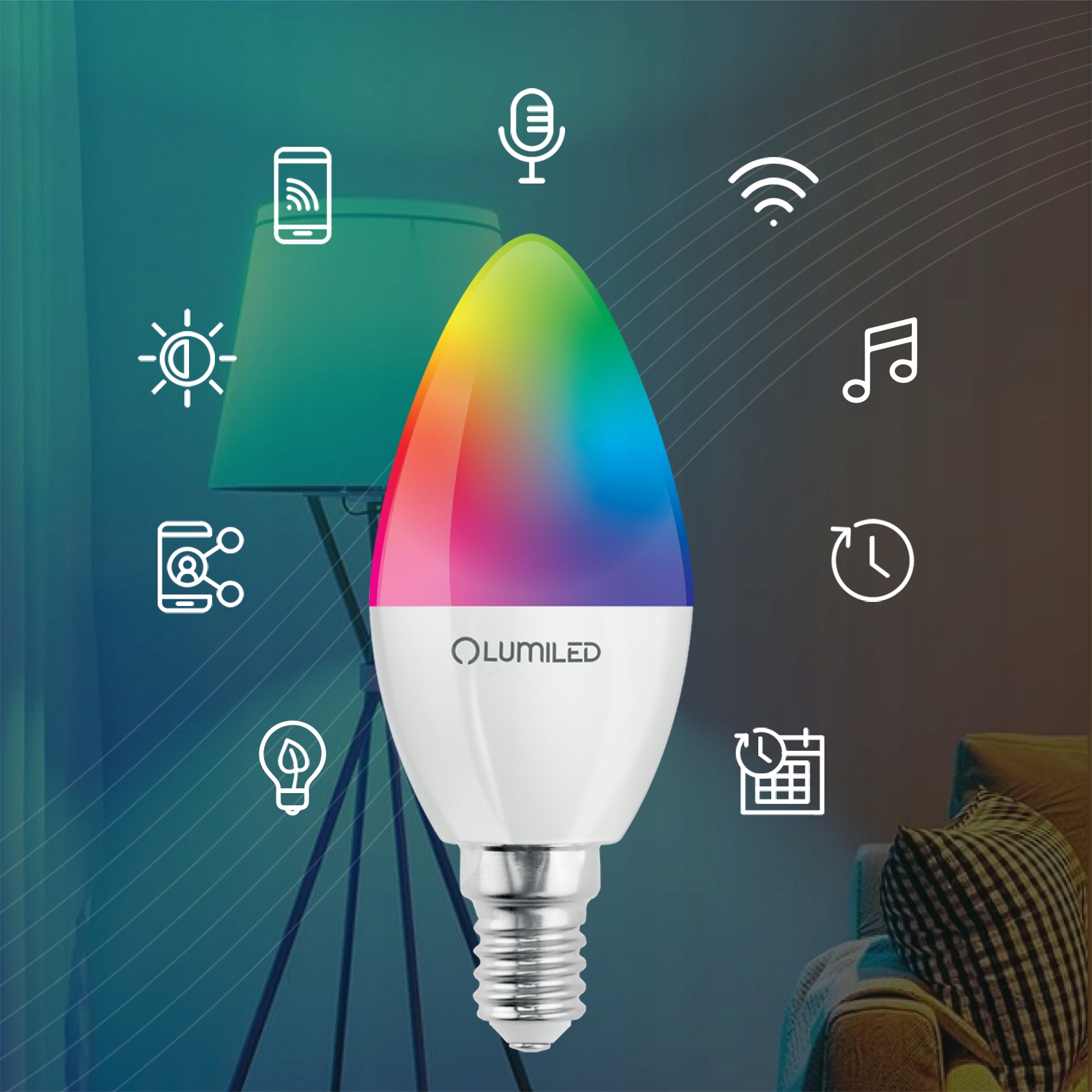 ŻARÓWKA LED E14 5W RGB CCT + BIAŁY WIFI TUYA SMART INTELIGENTNA APLIKACJA Kod producenta 762568 Żarówka Smart Ściemnialna 40W