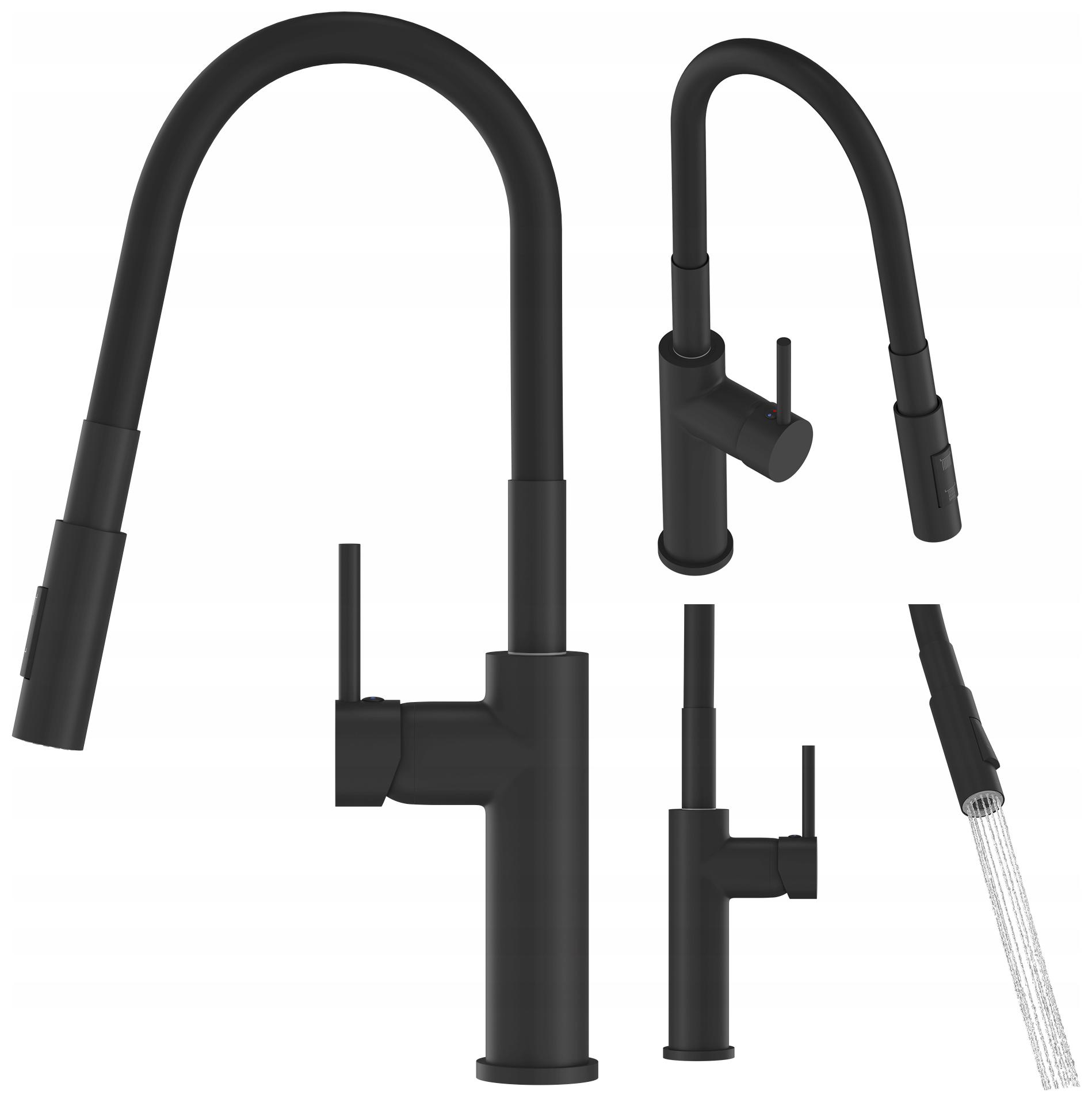 Kuchynská Batéria Čierna Pre Drez Vysoká Flexibilná Lonar