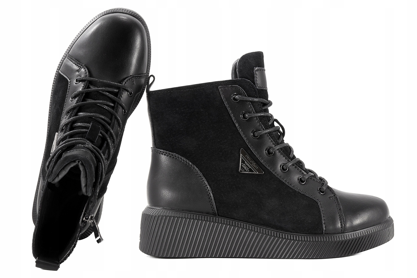 Filippo DBT4776/23 Zimní Boty Kozačky Kotníkové Boty Pu Kůže černé