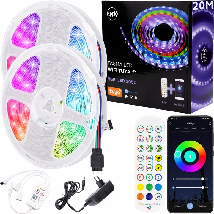 

Zestaw Taśma Led Rgb 20m WiFi smart Tuya Pilot