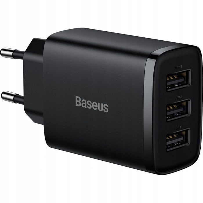 

Szybka ładowarka sieciowa Baseus 3x Usb-a, 17 W