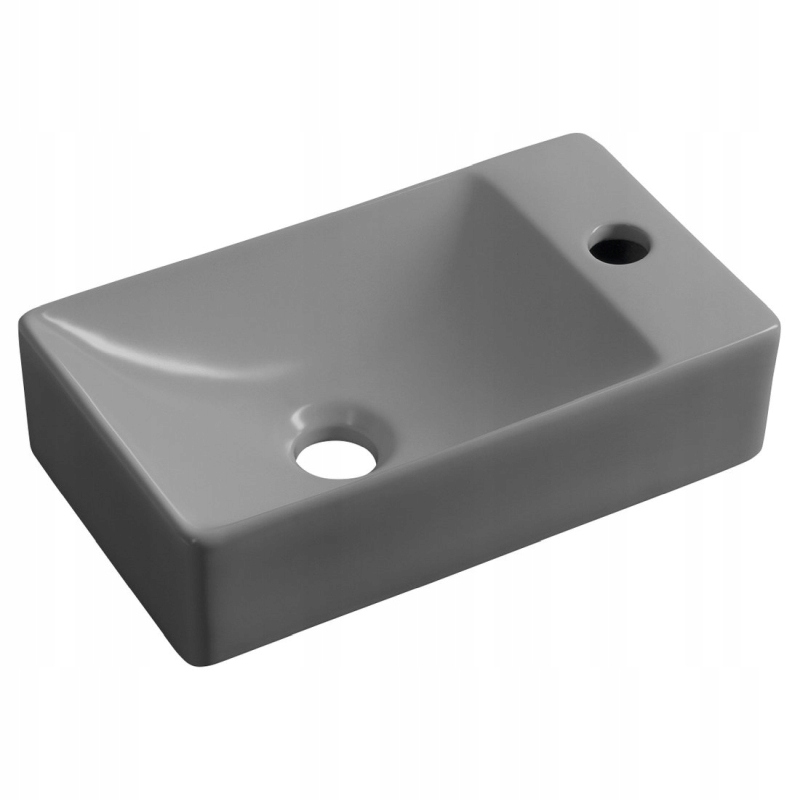 Sapho Margitha keramická umývadlová miska 38x22cm pravá šedá MGT3822GR
