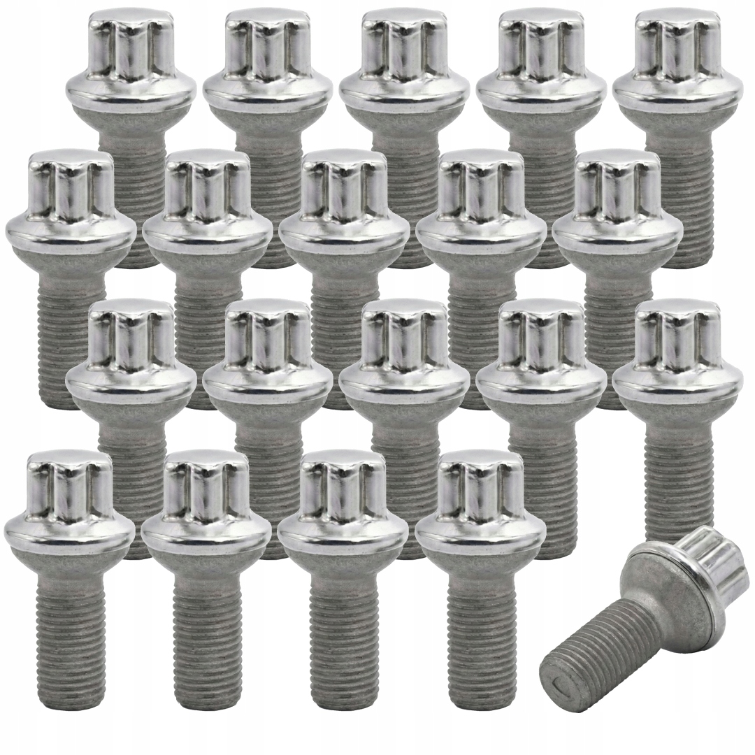 Skrutky kolies Mercedes M14x1.5x27 mm Guľa R14 Kľúč 17 000 990 49 07