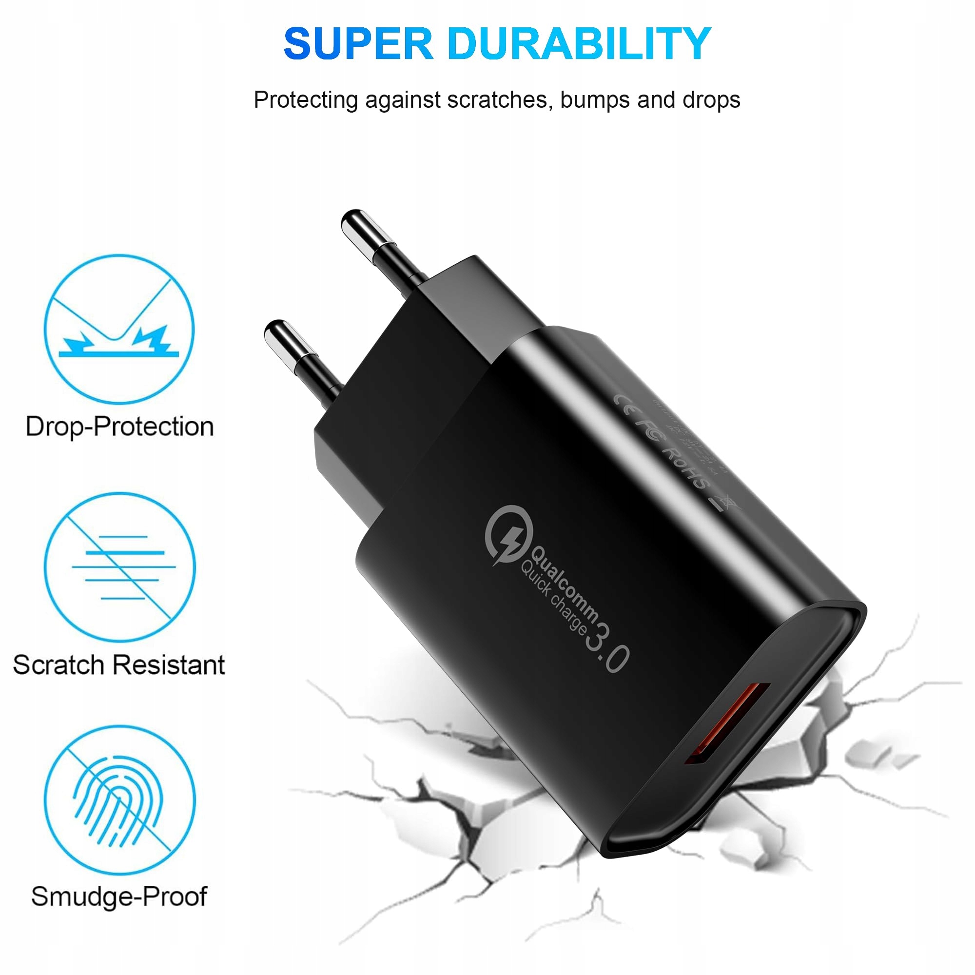 JupptElectronics Szybka Ładowarka USB 18W QC 30 Do iPhone Smartfonów — miniatura 8
