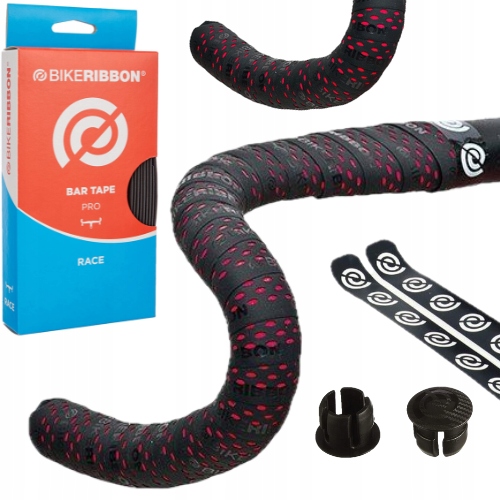 Owijka Rowerowa Czarna oczka Czerwone na Kierownice Szosową Bikeribbon