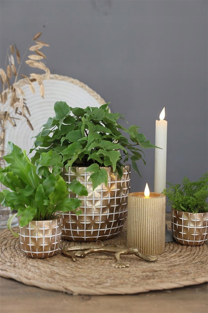 Modna doniczka osłonka ZŁOTA 7,5cm glamour Materiał beton