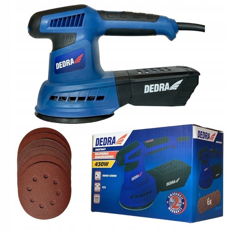 Dedra DED7947 Szlifierka Mimośrodowa 6 tarcz