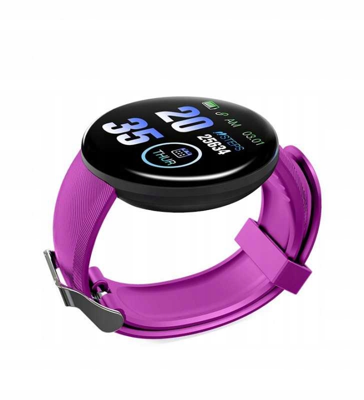 SMARTWATCH SMARTBAND OPASKA SPORTOWA FITNESS D18 Kolor dominujący różowy