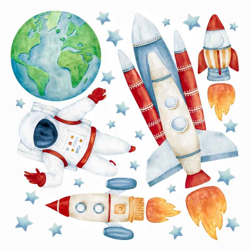 

Kosmos Akwarela Planety Naklejki Na Ścianę XL