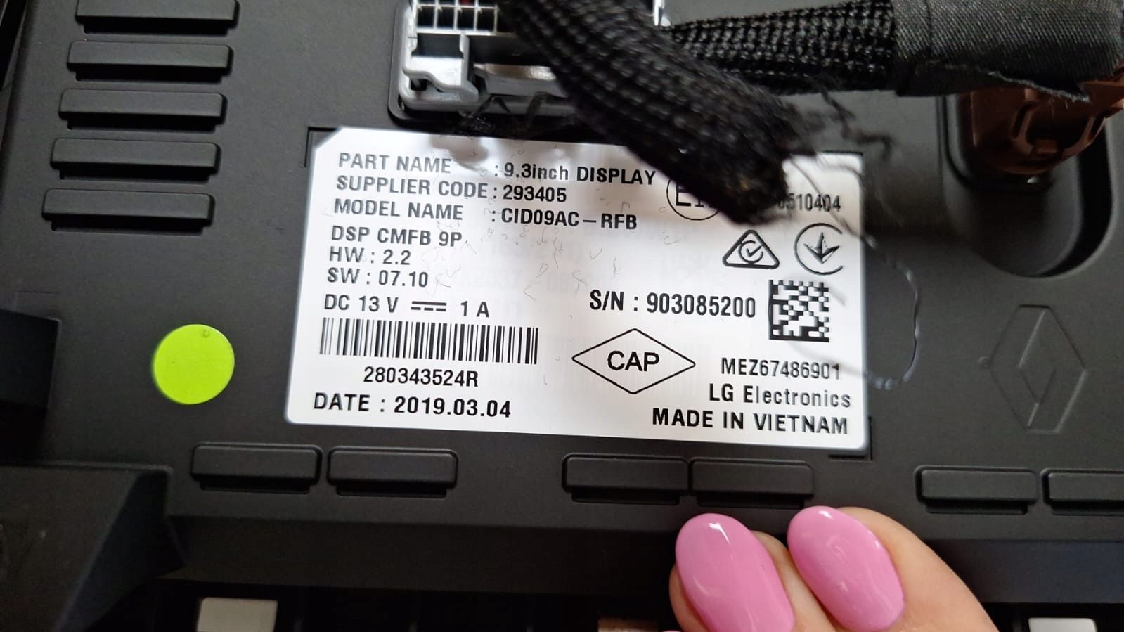 EKRAN WYŚWIETLACZ NAWIGACJI RENAULT CLIO V 280343524R Kod producenta 902799614 280343524R