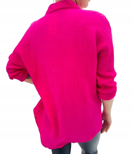 KOSZULA DAMSKA MUŚLINOWA - LUŹNA OVERSIZE Italy Kolekcja 2023